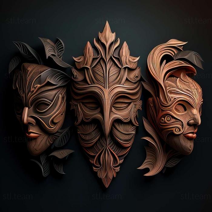 3D model Masks show game (STL)